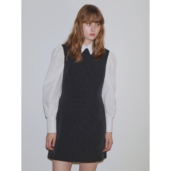 [리퍼브] QUILTED MINI DRESS / BLACK