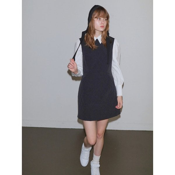 [리퍼브] QUILTED MINI DRESS / BLACK