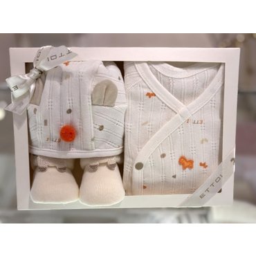 에뜨와 (임신출산선물)플레이배내가운X귀달이모X양말세트 (07S717104S1)