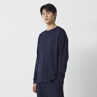 JAJU 남 소프트 스웨트 파자마 티셔츠(NAVY / BLACK)