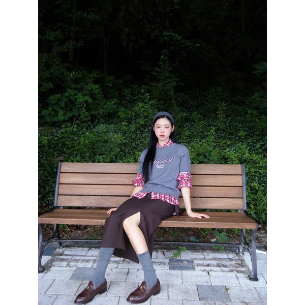 [B. my] 리본 디테일 H라인 롱 스커트  블랙 (BF5827N015)