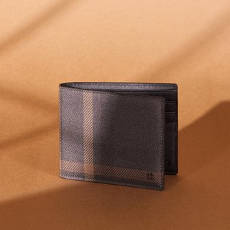 닥스 DBWA3F822W3 [반지갑][TARTAN CLASSIC][타탄 클래식] 브라운 컬러 콤비 타탄 PVC