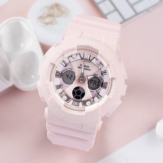 BABY-G 베이비지  BA-130WP-4A 아나디지 아이스핑크 스포티 여자 우레탄 시계 a