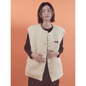 유니섹스 알파카 자수 리버시블 베스트_크림