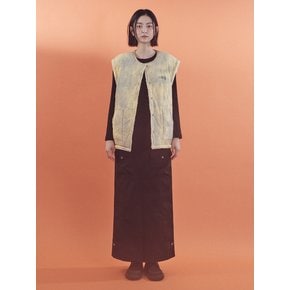 유니섹스 알파카 자수 리버시블 베스트_크림