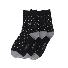 여성 도트 캐주얼 3족 세트 양말 네이비  VACI34549 _P329699085