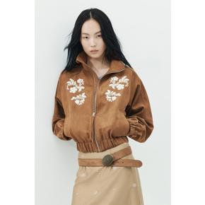 디자인 보머 재킷 브라운/플라워 1361732001