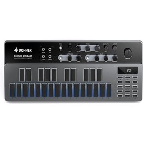 Donner Essential B1 128 LED MIDI INOUT 신디사이저 아날로그 베이스 시퀀서 패턴 스크린 단자