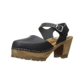 5030904 Mia Abba Womens Leather Ankle Strap Clogs