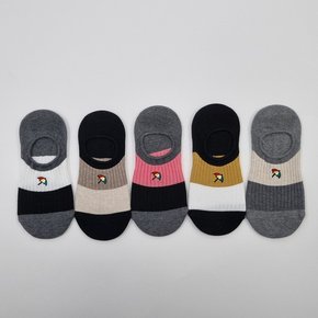 벗겨짐방지 여성 실리콘 덧신 양말 5족