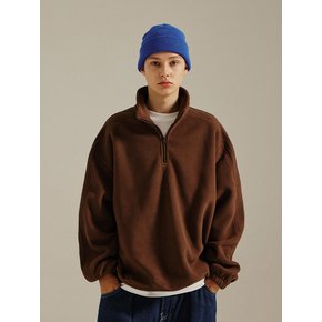 Overfit Fleece Anorak Brown