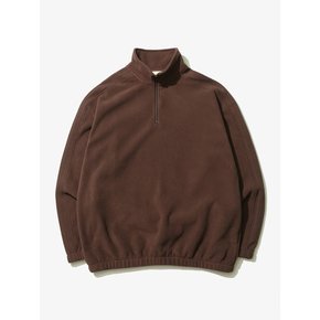 Overfit Fleece Anorak Brown