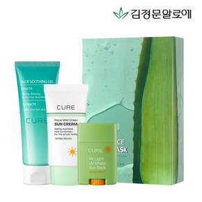 [김정문알로에] 큐어 선스틱20g+선크림+수딩젤+마스크팩시즌4