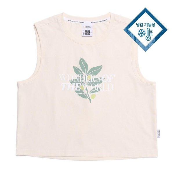 [여주점] N252WTS040 여성 크로우 COOL MAX 세미크롭 민소매 티셔츠 CRYSTAL BEIGE