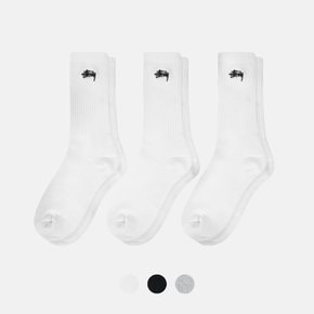 스투시 양말 스탁 크루 삭스 3팩 STUSSY STOCK CREW SOCKS