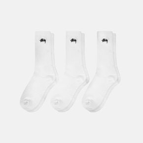 스투시 양말 스탁 크루 삭스 3팩 STUSSY STOCK CREW SOCKS