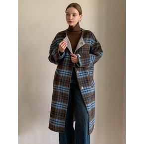 Reversible Check Handmade Long Coat _NAVY VCOAT_021