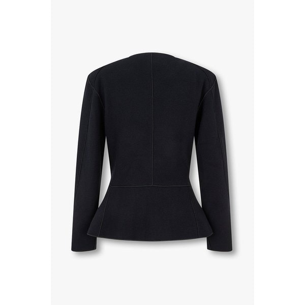 여성 슬리브 패치 울 블렌드 자켓 A525302524000