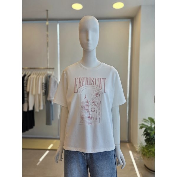 [여주점] [더 아이잗] 여성 코튼 프린트 하프 슬리브 티셔츠(IS3A0TS011)