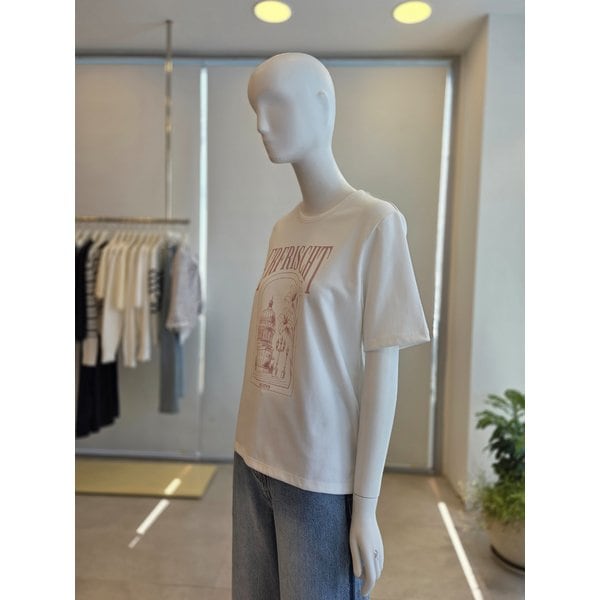 [여주점] [더 아이잗] 여성 코튼 프린트 하프 슬리브 티셔츠(IS3A0TS011)