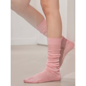 [no.213] coral pink merino wool knee socks