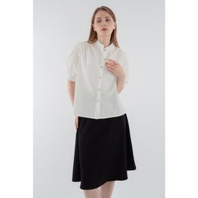 China collar puff sleeves blouse_White