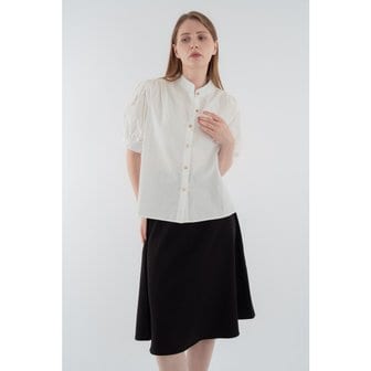 VOCA China collar puff sleeves blouse_White