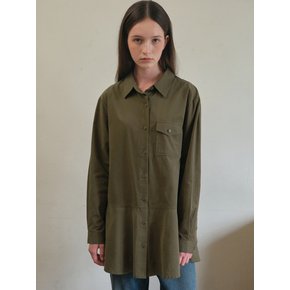 Sepia shirts mini dress_Khaki(O25-OPS04)