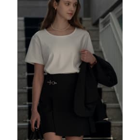 Buckle point wrap skirt(Black)