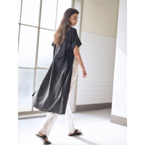 [SUMMER WOOL / BLACK] H-LINE LONG SHIRT ONE-PIECE