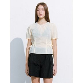 Side Ribbon Detail Blouse  Yellow (KE6560M06E)