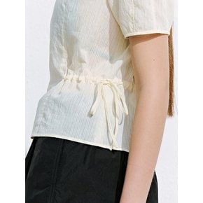 Side Ribbon Detail Blouse  Yellow (KE6560M06E)