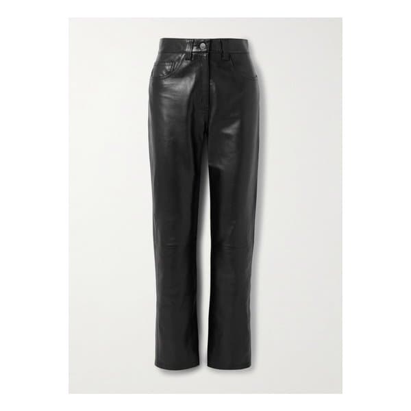 케이트 캘럼 가죽 스트레이트 팬츠 블랙 46376663162912965