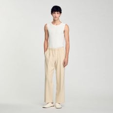 [SANDRO HOMME] 밴딩 져지 와이드 팬츠 SH25S3MRA0680