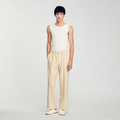 산드로옴므 [SANDRO HOMME] 밴딩 져지 와이드 팬츠 SH25S3MRA0680