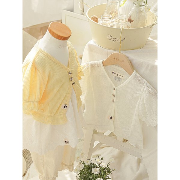 여름날의 싱그러움 - 유아 반팔 가디건