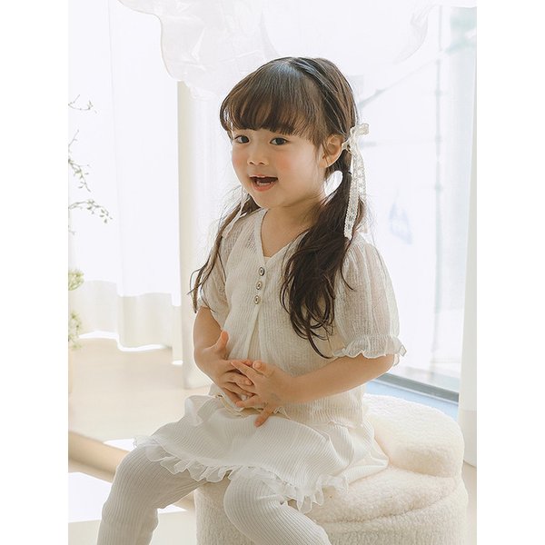 여름날의 싱그러움 - 유아 반팔 가디건