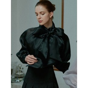 Organza Ribbon Blouse [Black]