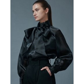 Organza Ribbon Blouse [Black]