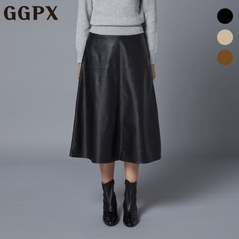 GGPX 페이크 레더 A라인 스커트 (GOZSK001F)