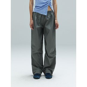 ZOE GLOSSY PARACHUTE PANTS - GREY