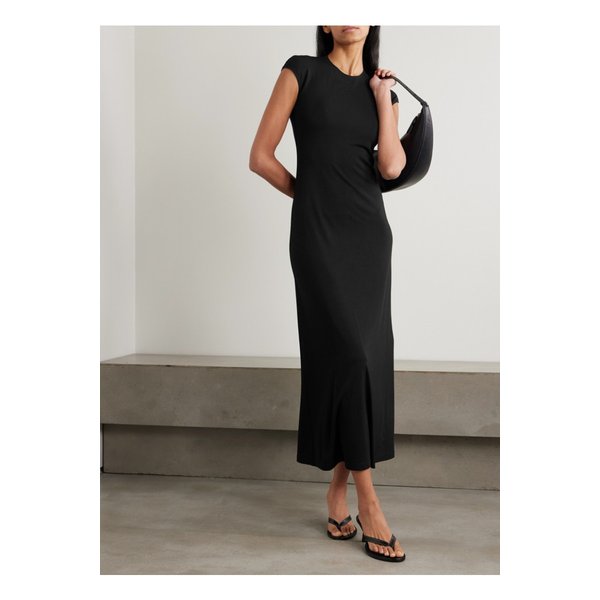 가드롭 스트레치 저지 미디 드레스 블랙 46376663162830855