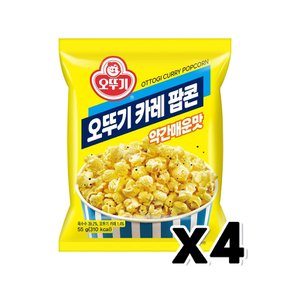 오뚜기 카레팝콘 약간매운맛 봉지스낵 55g x 4개