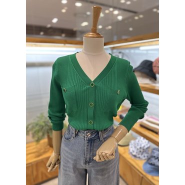 레코브 변형 골지 V넥 가디건(LK41E5KC005X)