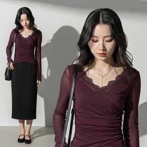 미주 express 2겹 시스루 블라우스 핏되는 쉬폰블라우스  55~77 블랙탑 사은품 증정