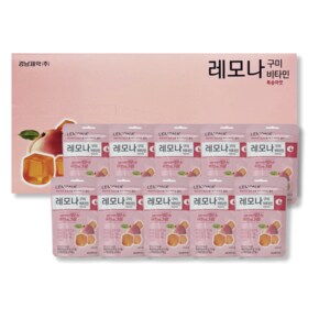 레모나 구미 복숭아맛 씹어먹는 비타민C 비타민B 젤리 아이 어린이 간식 43g 10봉 TS