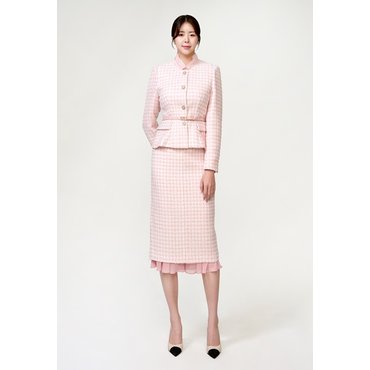 미니멈 트위드 시스루 밑단 스커트 MZAGWS2990