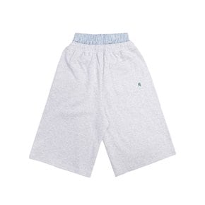 TRUNK LAYERED SWEAT SHORTS [WHITE MELANGE]