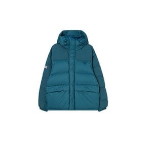 BLOCK HOODIE DOWN [GREEN]