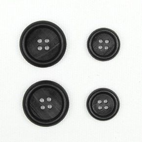 (1개) 라운딩 나무단추 - 블랙 17mm KW-004